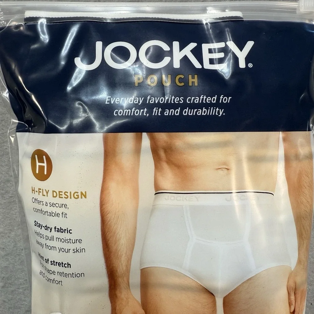Jockey Pouch H Fly‎ Design 3 Men's Full Rise Briefs XL, Blue, Red, Multicolor